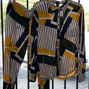 Two-piece plus size top and pants